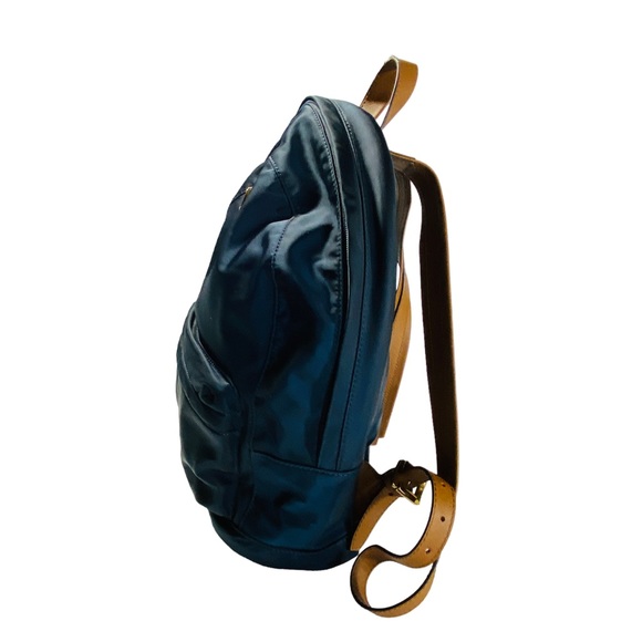 MICHAEL KORS Navy Nylon Saddle Saffiano Leather Strap JET SET Backpack Computer - Picture 5 of 12